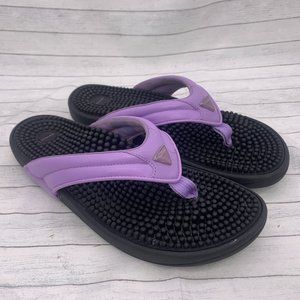 Kenkoh Womens Massage Sandals Flip Flops 1812 Black Purple Size US 10 EUR 41